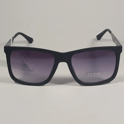 Guess GF0171 02B Rectangular Sunglasses Gunmetal Matte Black Smoke Gradient Lens